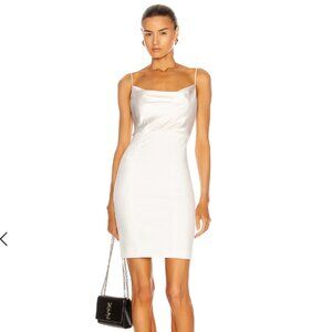 Cinq a Sept Karina Dress Size 10 Satin Bachelorette Ivory Mini Party Cocktail